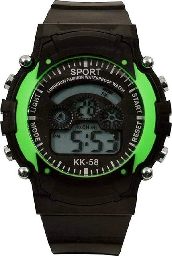 MVS Digital Sports Watch with 7 Lights, Alarm, Stop Watch, 