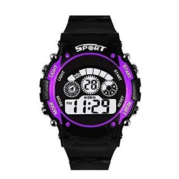 MVS Digital Sports Watch with 7 Lights, Alarm, Stop Watch, 12/24 Hrs Format, Back Light, Day & Date for Boys/Girls