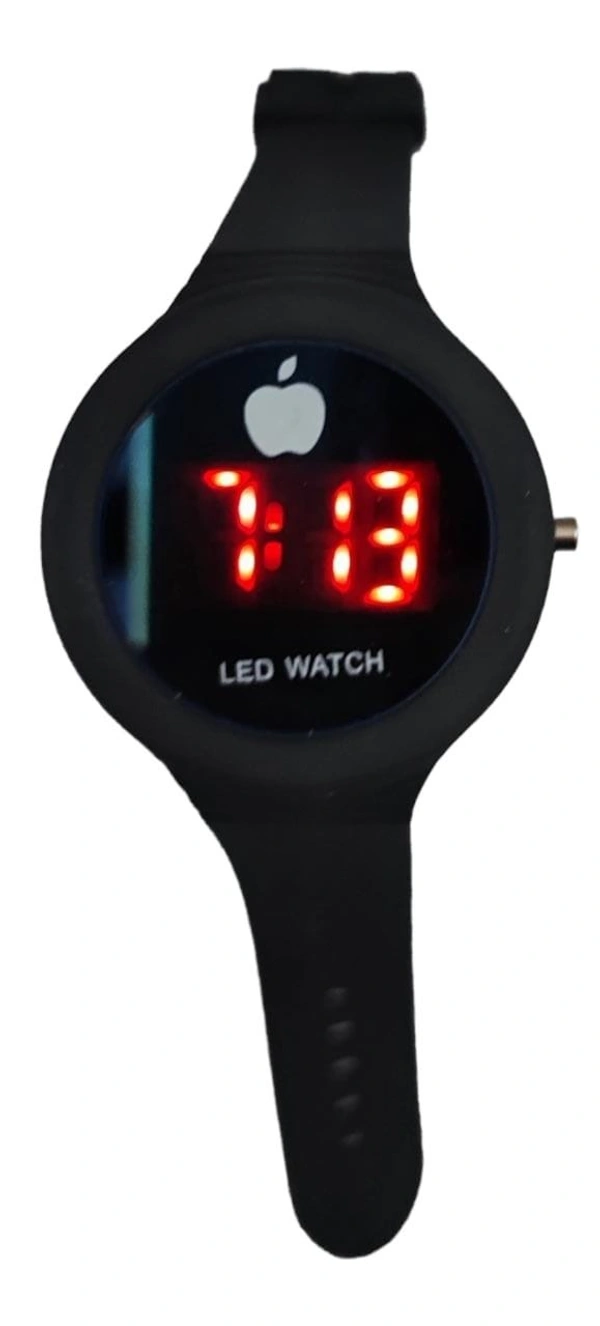 New Apple LED Digital  Watch With  Big Dial  Black Strap For Kids 