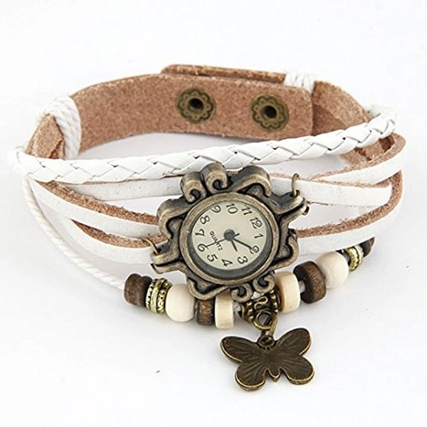 Fancy Rakhi White Analog Watch For Girls & Women.
