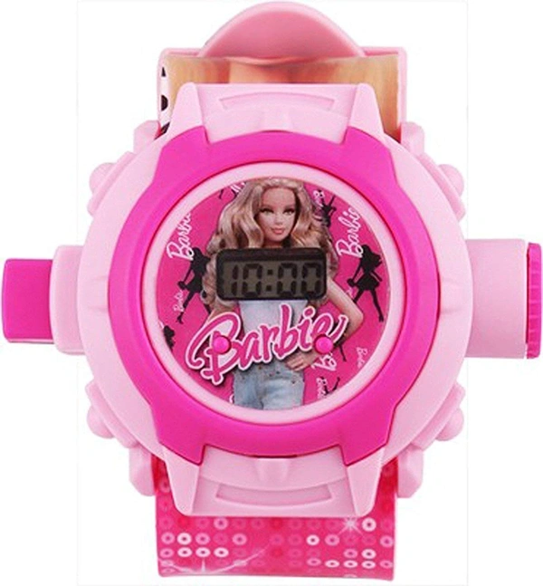 24 Projecter Images Unisex Kids PVC Band Light weight Digital Wrist Watch-Barbie  
