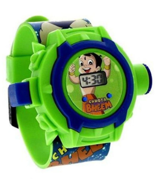 24 Projector Images Unisex Kids PVC Band Light weight Digital Wrist Watch-Chota Bheema 