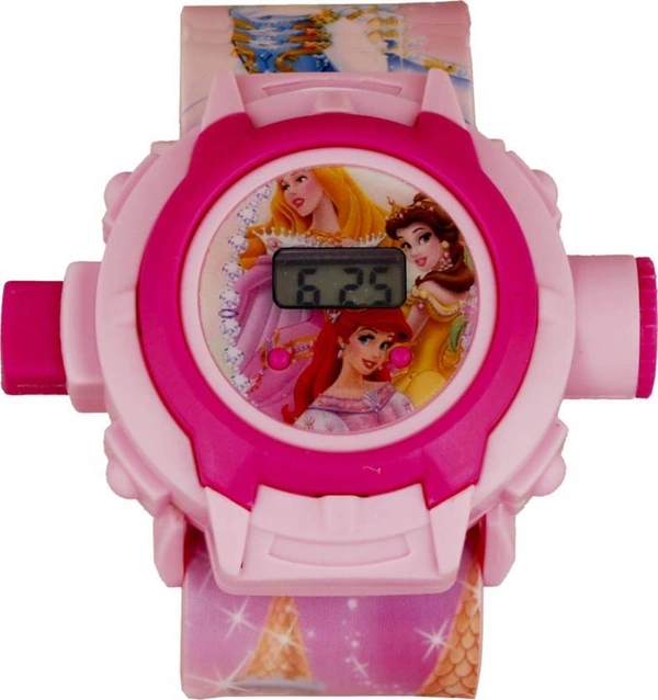 24 Projecter Images Unisex Kids PVC Band Light weight Digital Wrist Watch-Princess 