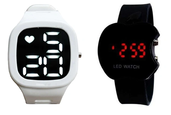 Kids LED Digital Square  Shape Dial With Rubber Strep 