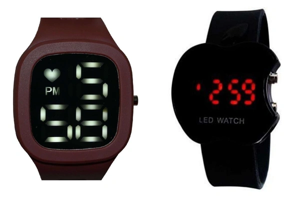 Kids LED Digital Square  Shape Dial With Rubber Strep 