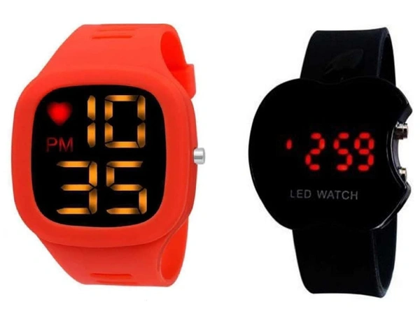 Kids LED Digital Square  Shape Dial With Rubber Strep 