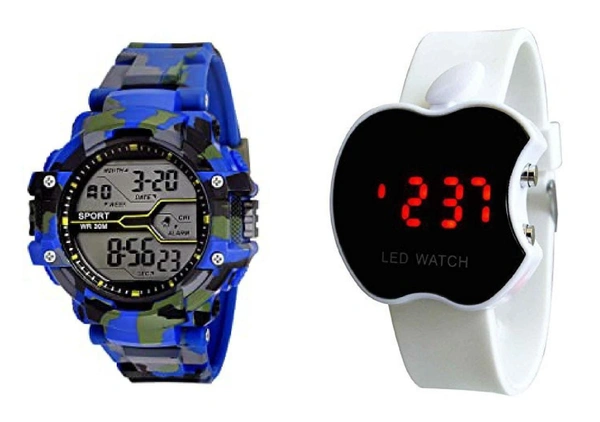 MVS LED Digital Army Sports Light , Shock Resistant With Free  Apple Shape Dial  Digital Watch 