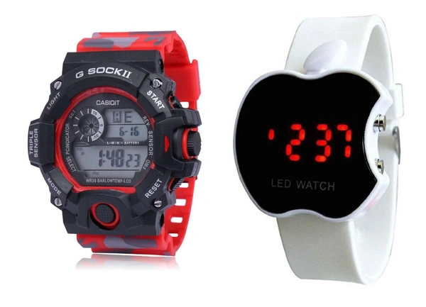 MVS LED Digital Army Sports Light , Shock Resistant With Free  Apple Shape Dial  Digital Watch 