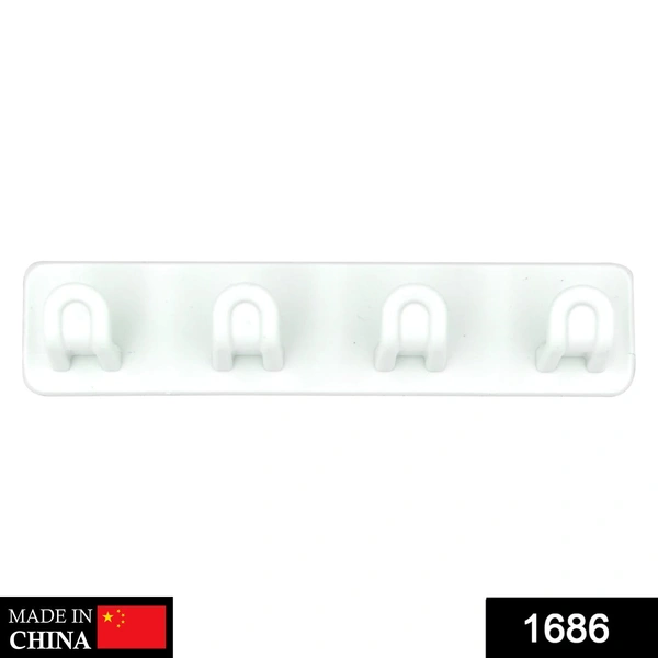 1686 Plastic Sticker Self Adhesive Multipurpose Hanger Hooks (Color May Vary)