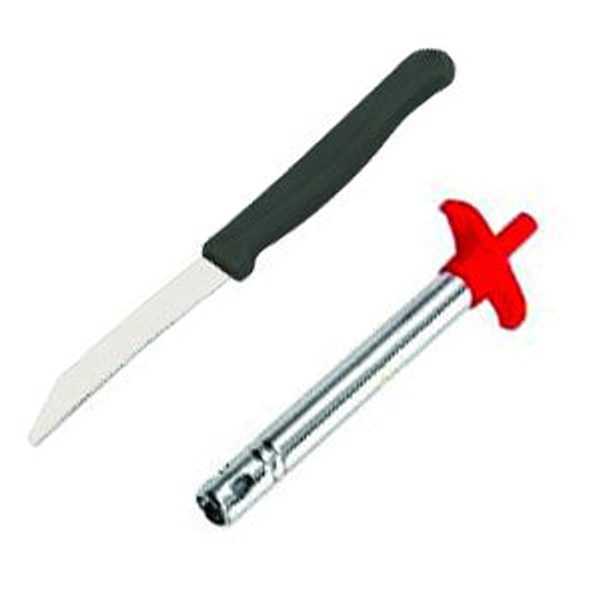 2158 Stainless Steel Electronic Gas Lighter and Knife (2 in 1)