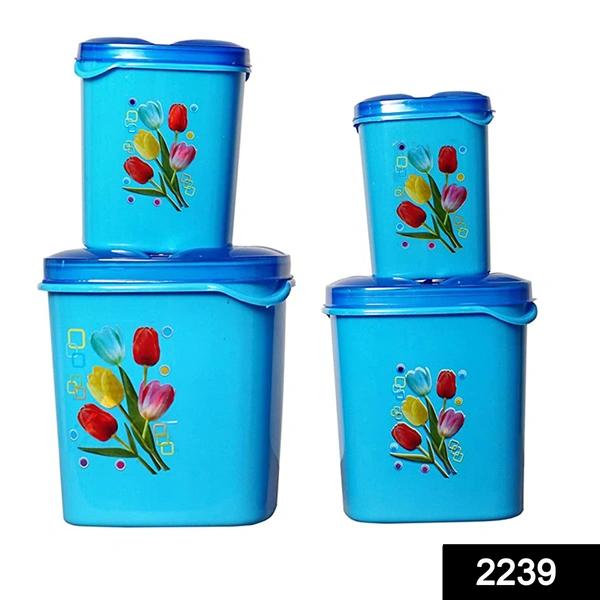 2239 Container Set For Kitchen Storage Airtight & Food Grade Plastic (Pack of 4) (3000ml,2000ml,1500ml,500ml)