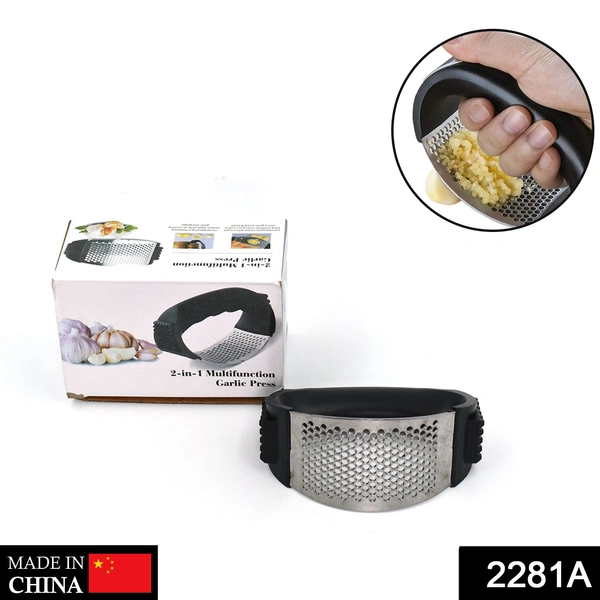 2281A Round Garlic Press For Mashing Garlic Pieces While Making Food Stuffs And Items In Homes Etc.