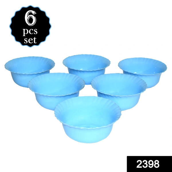 2398 Plastic Handmade Katori Serving/Snacks Bowl (Set of 6)