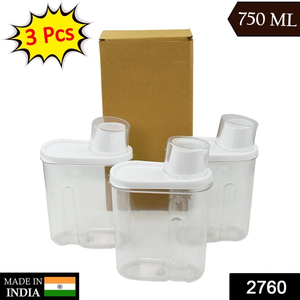 2760 3 Pc Cereal Dispenser 750 ML For Storing And Serving Of Cereal And All Stuffs.