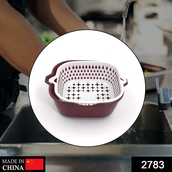 2783 2 In 1 Basket Strainer To Rinse Various Types Of Items Like Fruits, Vegetables Etc.
