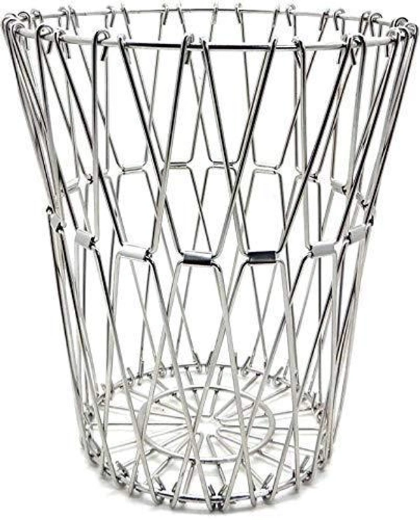 3040 Multipurpose Fruit Basket Stainless Steel Wire Bowl Foldable Basket for Vegetable / Fruits / Dining