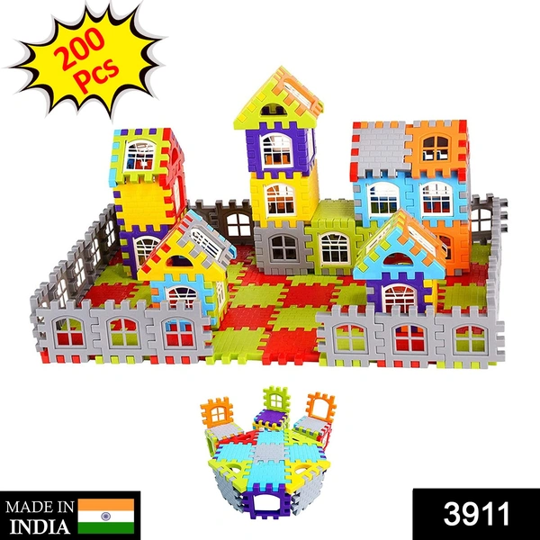 3911 200 Pc House Blocks Toy used in all kinds of household and official places specially for kids and children for their playing and enjoying purposes.