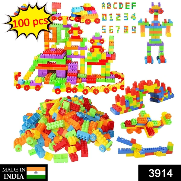 3914 100 Pc Train Blocks Toy used in all kinds of household and official places specially for kids and children for their playing and enjoying purposes.