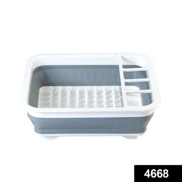 4668 Silicone Plastic Folding Collapsible Durable Kitchen Sink Dish Rack