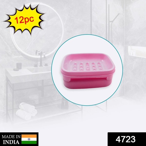 4723 Plastic Soap Case Cover for Bathroom use Pack of 12Pcs