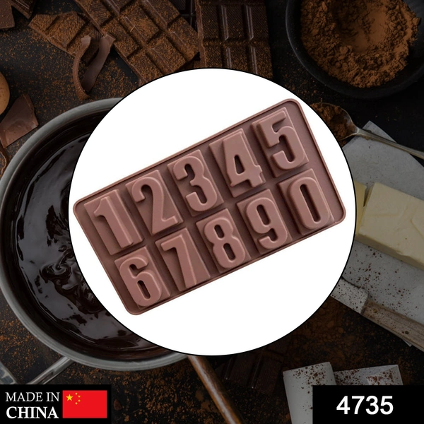 4735 Silicone Number Shape Chocolate Mould for Birthday Cake Decoration (1Pc Only)