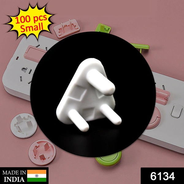 6134 Baby Safety Small Electrical Socket Cover, Outlet Plug Protector (Pack of 100Pc)