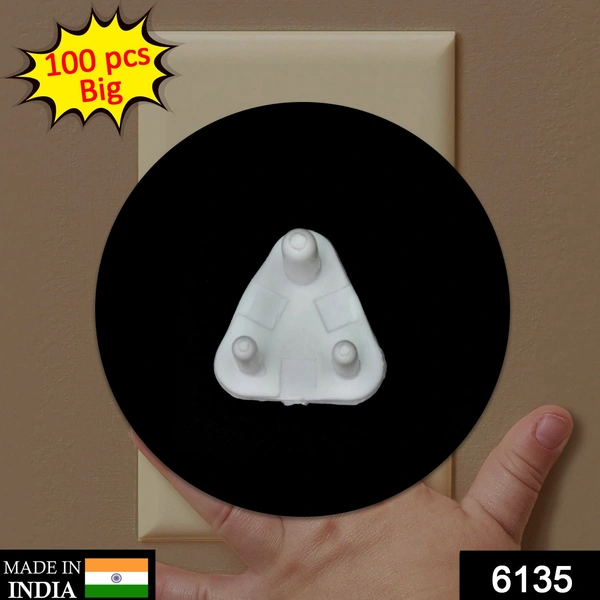 6135 Baby Safety Big Electrical Socket Cover, Outlet Plug Protector (Pack of 100Pc)