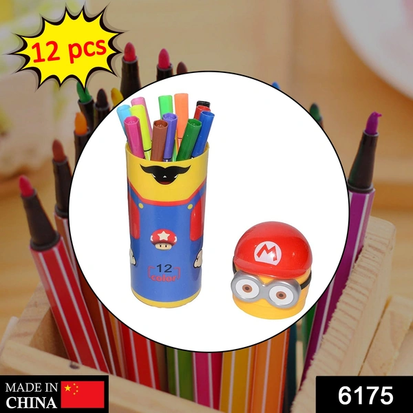 6175 Minions Sketch Pen Set with Attractive Designed Case (Pack of 12)