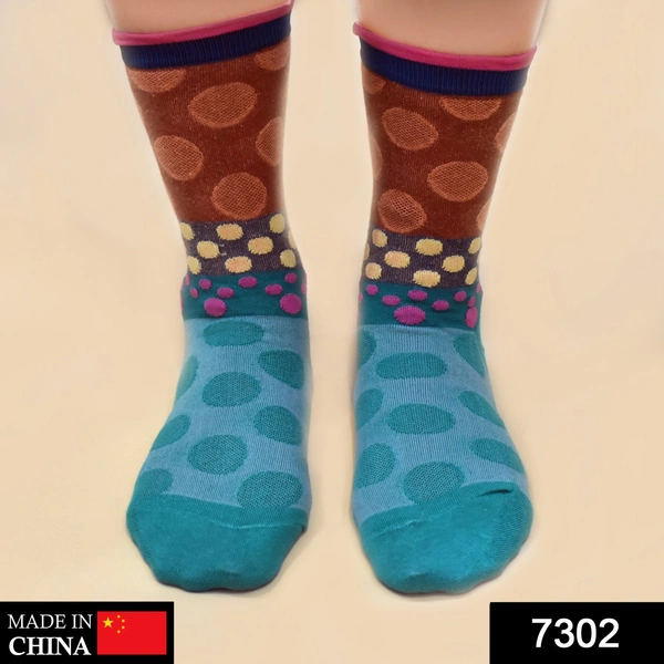 7302 Ladies Printed Socks Breathable Thickened Classic Simple Soft Skin Friendly