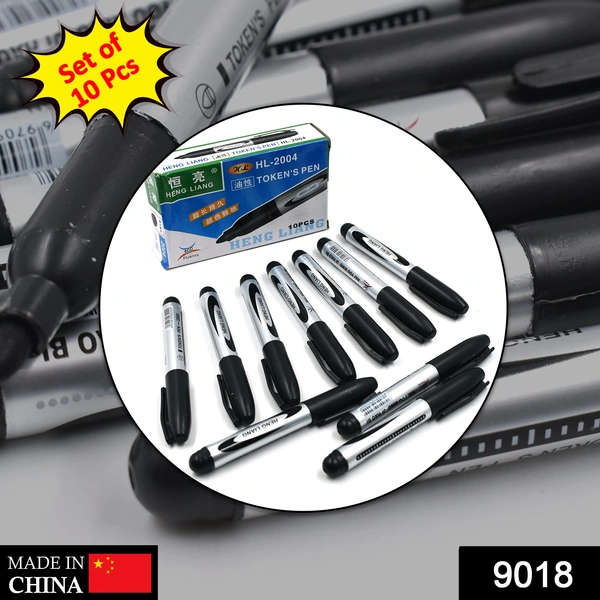 9018 10 Pc Black Marker used in all kinds of school, college and official places for studies and teaching among the students.