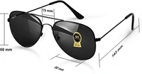 PIRASO Aviator Sunglasses - BLACK , Small, Medium