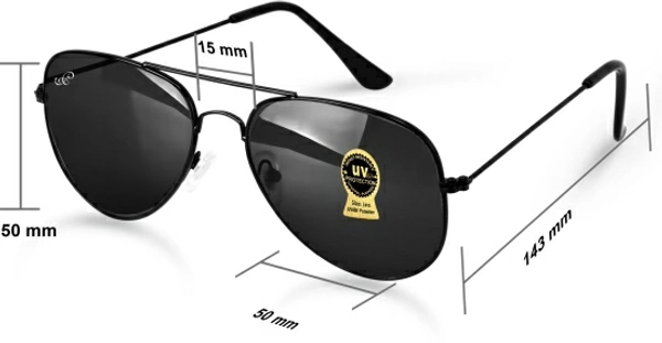 PIRASO Aviator Sunglasses - BLACK , Small, Medium