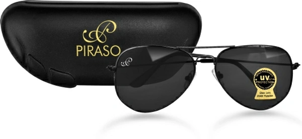 PIRASO Aviator Sunglasses - BLACK , Small, Medium