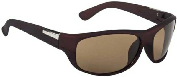 Lee Topper Wrap-around Sunglasses - Free Size, Yellow + Black + Brown