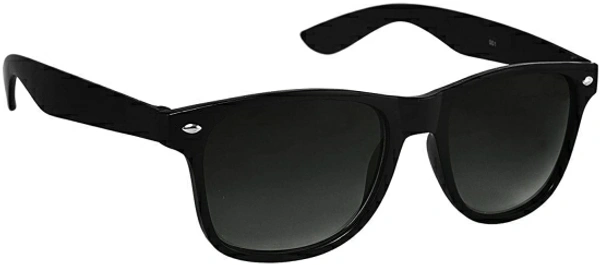 Maxa Rectangular, Wayfarer, Oval, Sports Sunglasses - Black+ Brown, Small