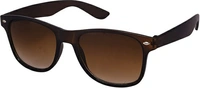 Maxa Rectangular, Wayfarer, Oval, Sports Sunglasses - Black+ Brown, Small
