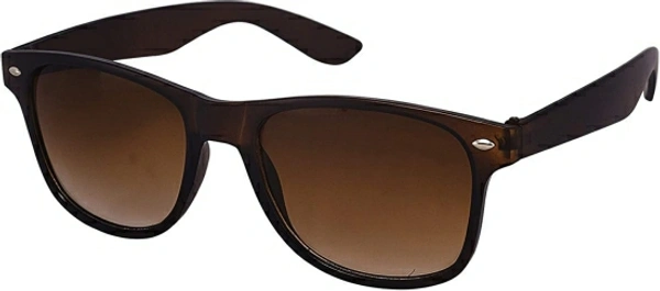 Maxa Rectangular, Wayfarer, Oval, Sports Sunglasses - Black+ Brown, Small