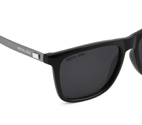 ROYAL SON Retro Square Sunglasses - Black, Medium