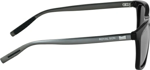 ROYAL SON Retro Square Sunglasses - Black, Medium