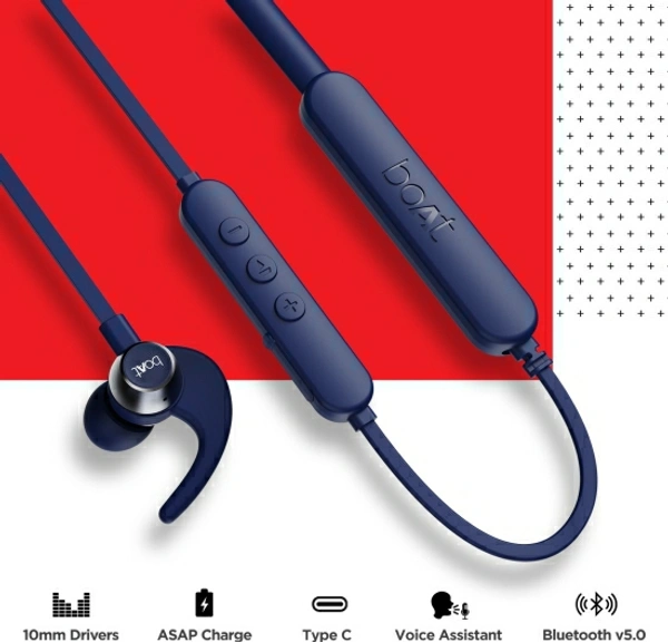 BoAt Rockerz Pro+ Bluetooth Headset - Blue, Free
