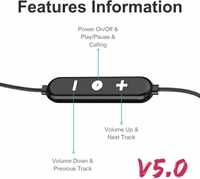 U&I Bigger 100hrs Battery Backup Wireless Neckband Bluetooth Headset - Black, Free