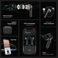 boAt Airdopes 601 ANC with Swipe Controls and 28 Hours Playtime Bluetooth Headset - Black, Free