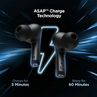 boAt Airdopes 601 ANC with Swipe Controls and 28 Hours Playtime Bluetooth Headset - Black, Free