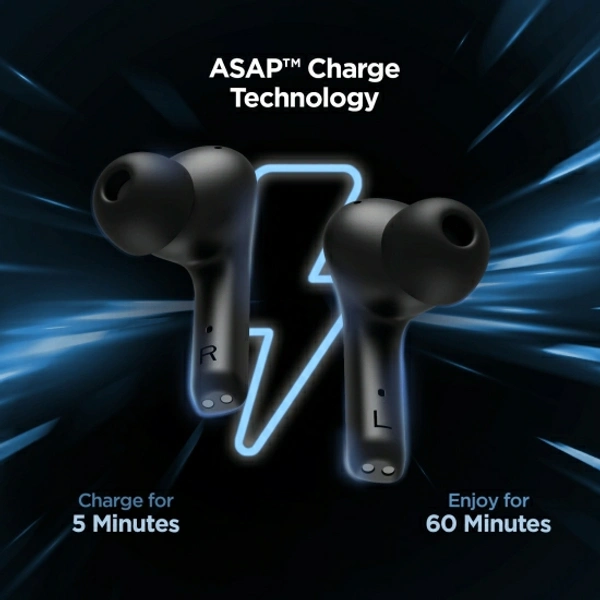 boAt Airdopes 601 ANC with Swipe Controls and 28 Hours Playtime Bluetooth Headset - Black, Free