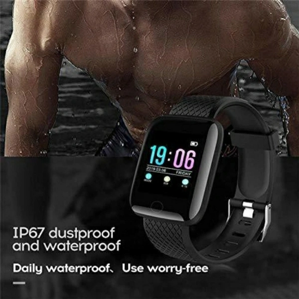 JOCOBOO ID116 Smartwatch Touchscreen - Black, Free