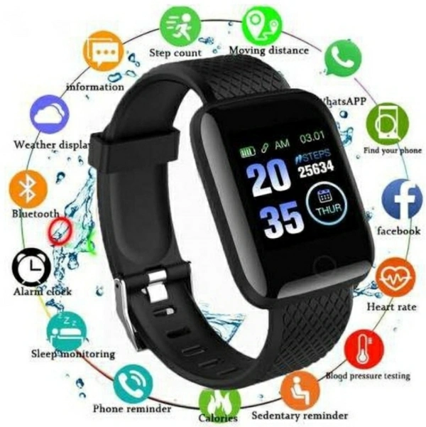JOCOBOO ID116 Smartwatch Touchscreen - Black, Free