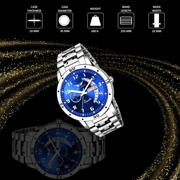 LOIS CARON LCS-8188 DAY & DATE FUNCTIONING WATCH FOR BOYS Analog Watch  - Blue, Free