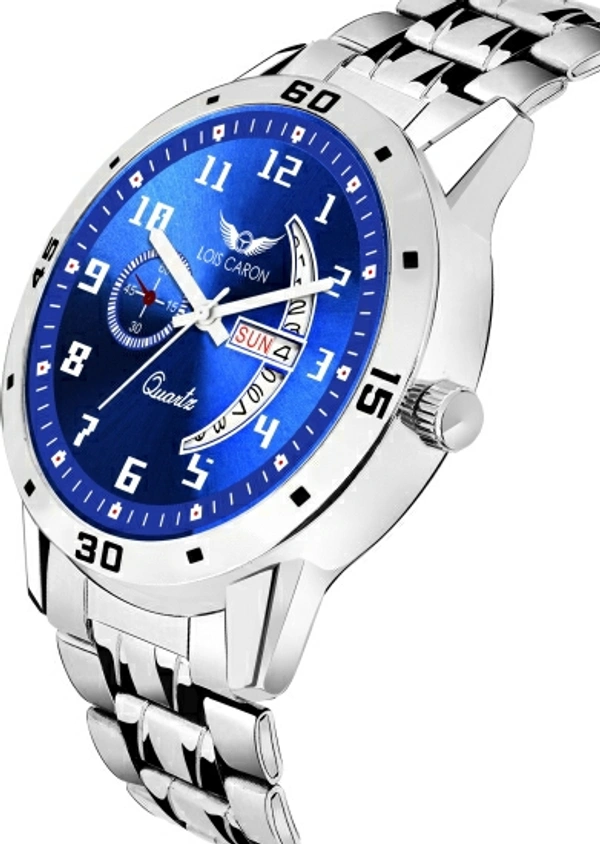LOIS CARON LCS-8188 DAY & DATE FUNCTIONING WATCH FOR BOYS Analog Watch  - Blue, Free