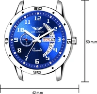 LOIS CARON LCS-8188 DAY & DATE FUNCTIONING WATCH FOR BOYS Analog Watch  - Blue, Free