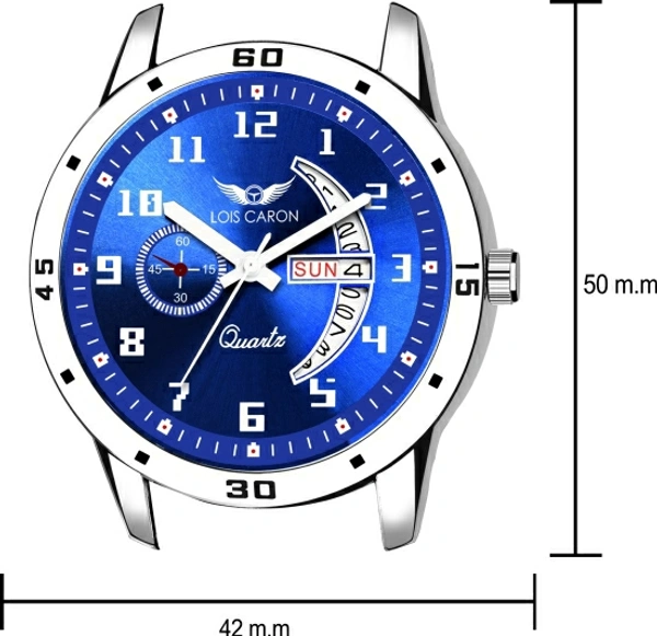 LOIS CARON LCS-8188 DAY & DATE FUNCTIONING WATCH FOR BOYS Analog Watch  - Blue, Free